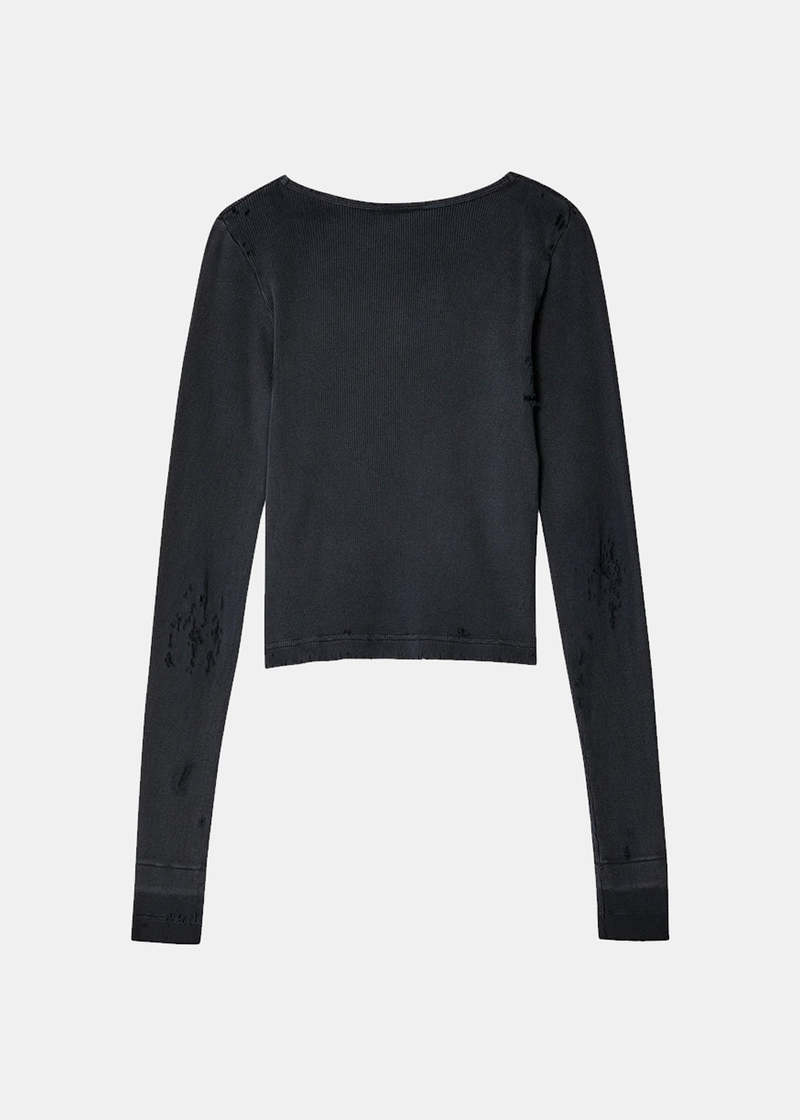 Women's Distressed Lingerie Top in Black | Balenciaga US