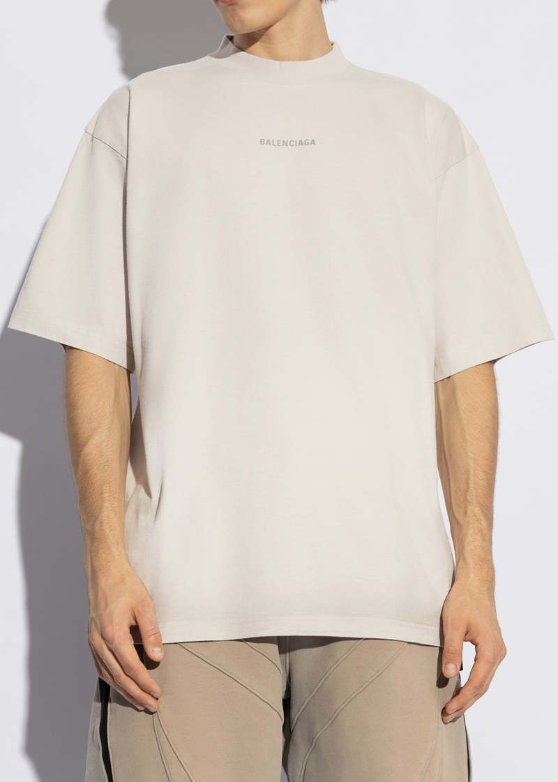 Balenciaga Reflective Logo T-Shirt - Off White | Garmentory