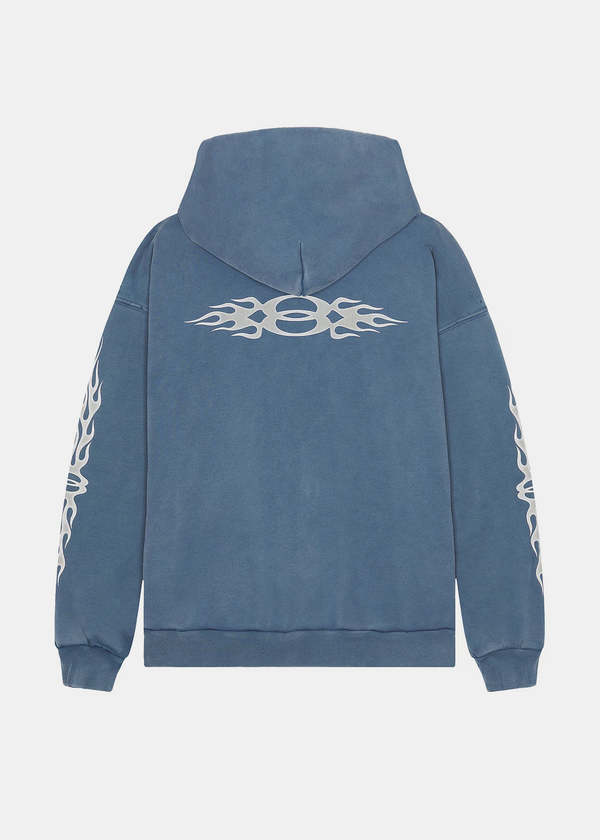 Balenciaga Burning Unity Zip-Up Hoodie Washed Out Blue on Garmentory
