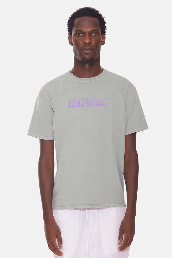 Blue&Cream New York Tee - Pale Jade/Purple