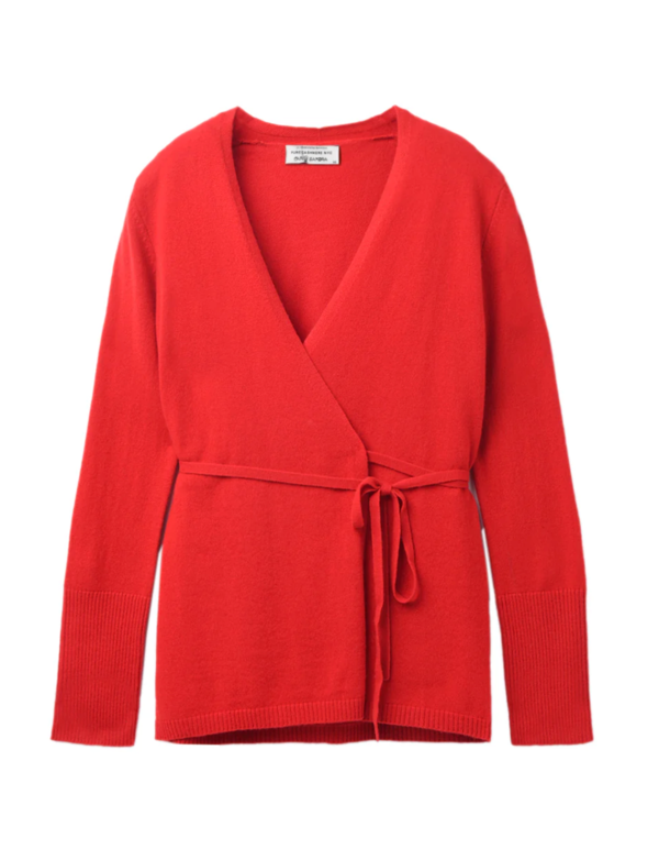 PURECASHMERE NYC Wrap Cardigan - Lipstick Red PURECASHMERE NYC Wrap Cardigan - Lipstick Red