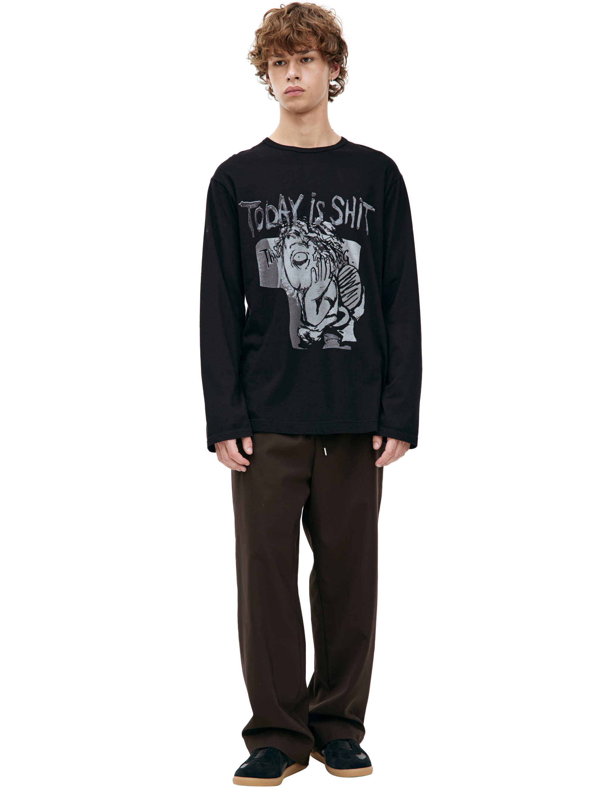 Yohji-Yamamoto-Black-Printed-