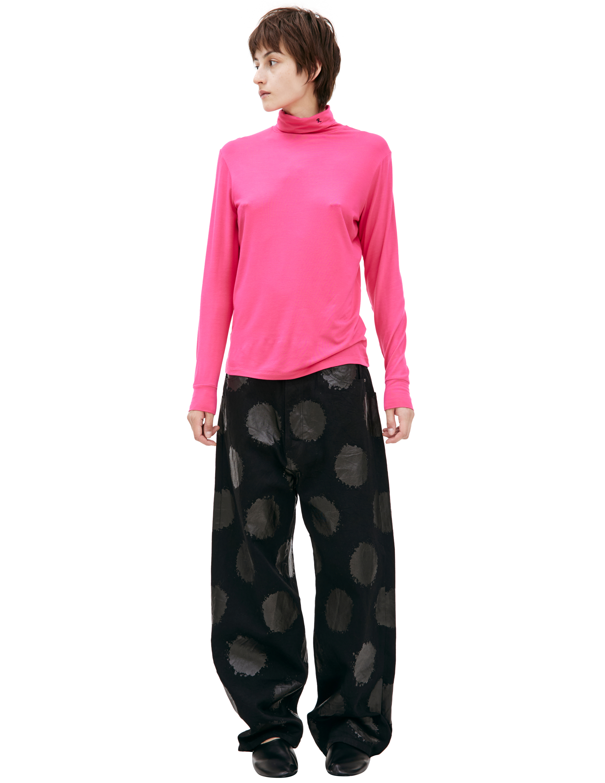 Raf Simons Turtleneck with Logo - Pink | Garmentory