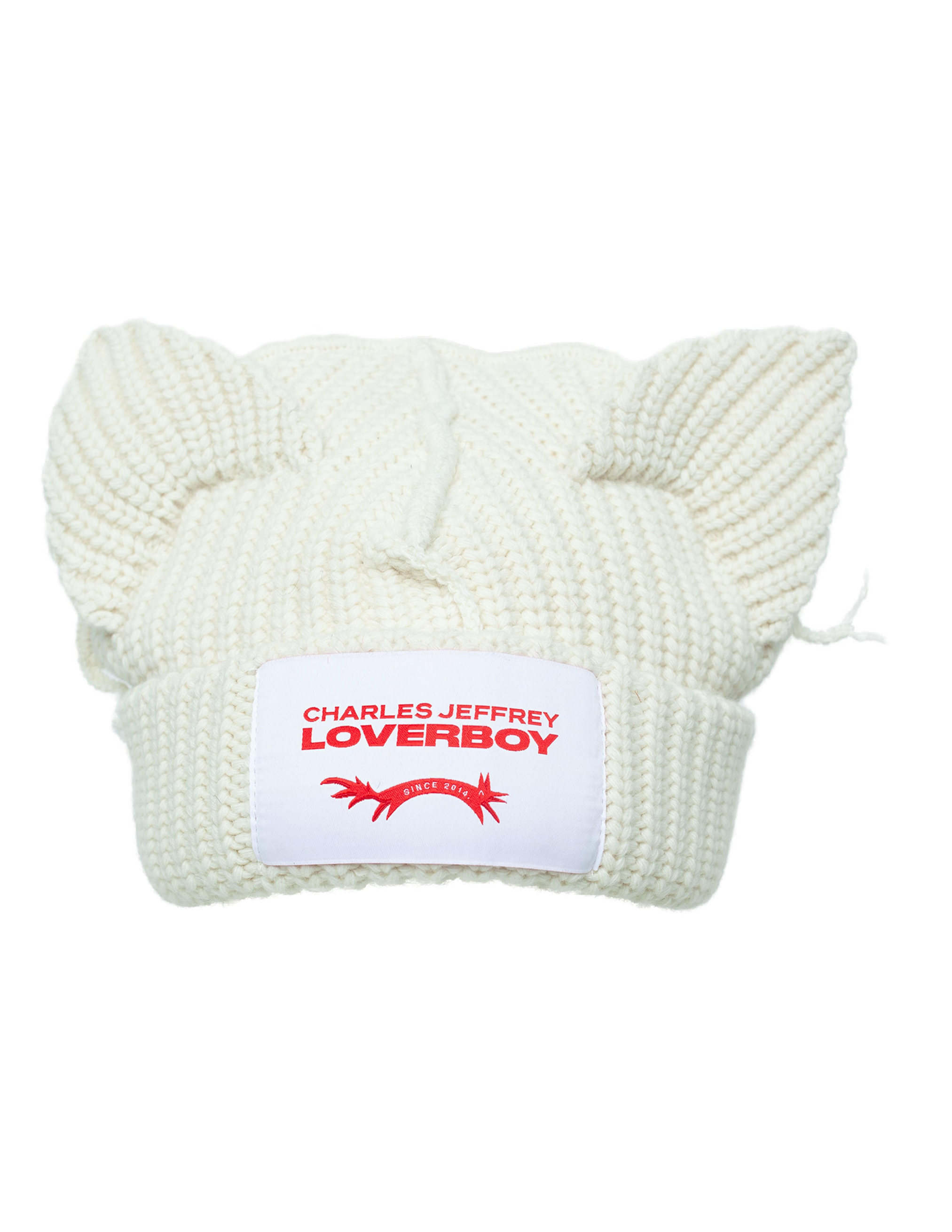 Charles Jeffrey Loverboy Knitted Wool Beanie - White