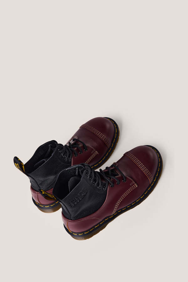 MM6 Maison Margiela x Dr Martens 1460 Boot - Black/Red | Garmentory