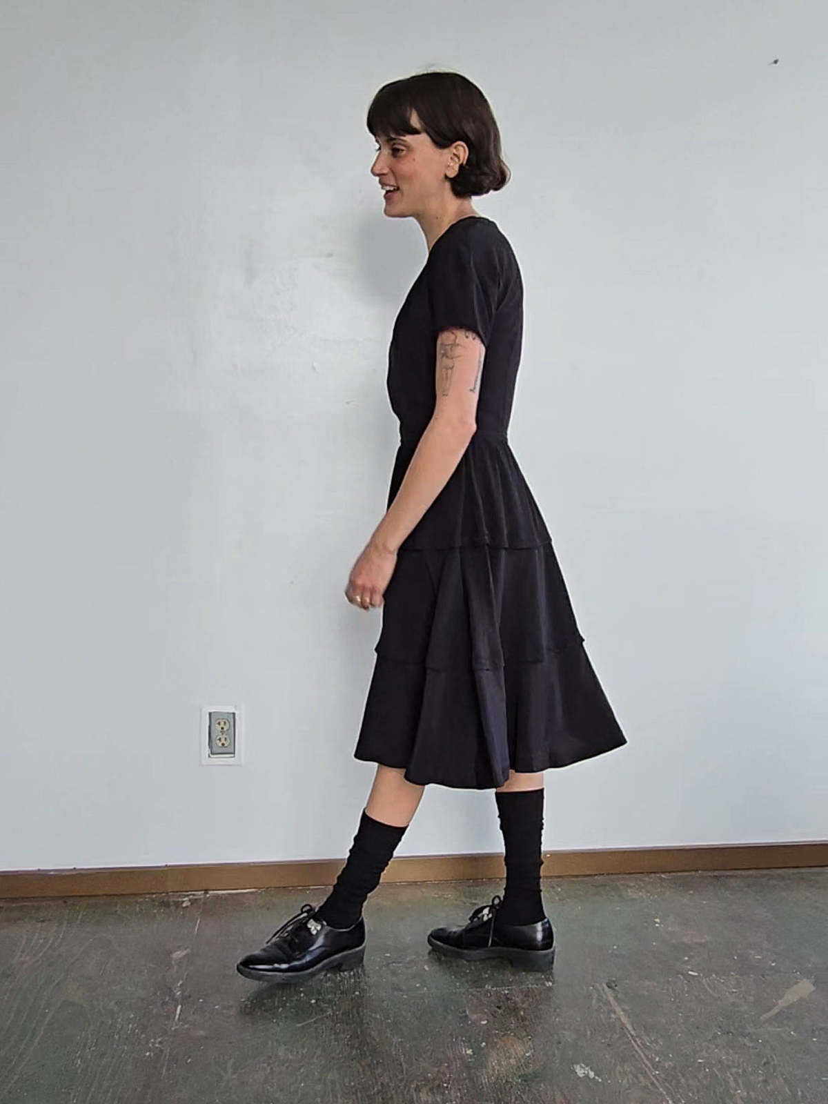 ワンピース MIUMIU BLACK SATIN DRESS Black Long Satin Dress | Miu Miu