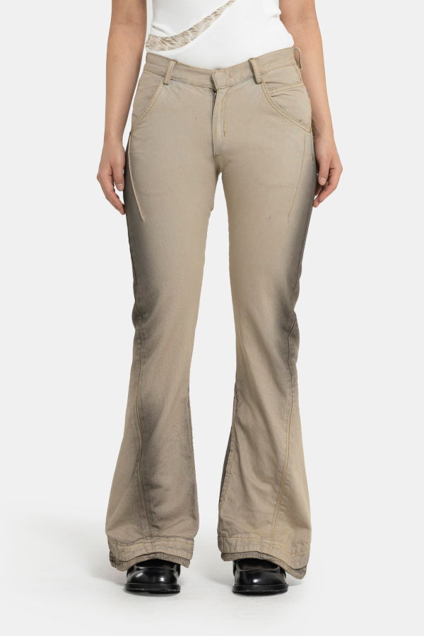 XLIM 02 Bleached Denim Trouser - Sand Beige