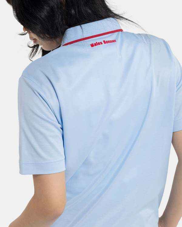 WALES BONNER|SHORT-SLEEVED PIQUE/COLLAR (MS24JE11 JE05 Adidas Wales Bonner Shortsleeve Polo - Glow Blue | Garmentory
