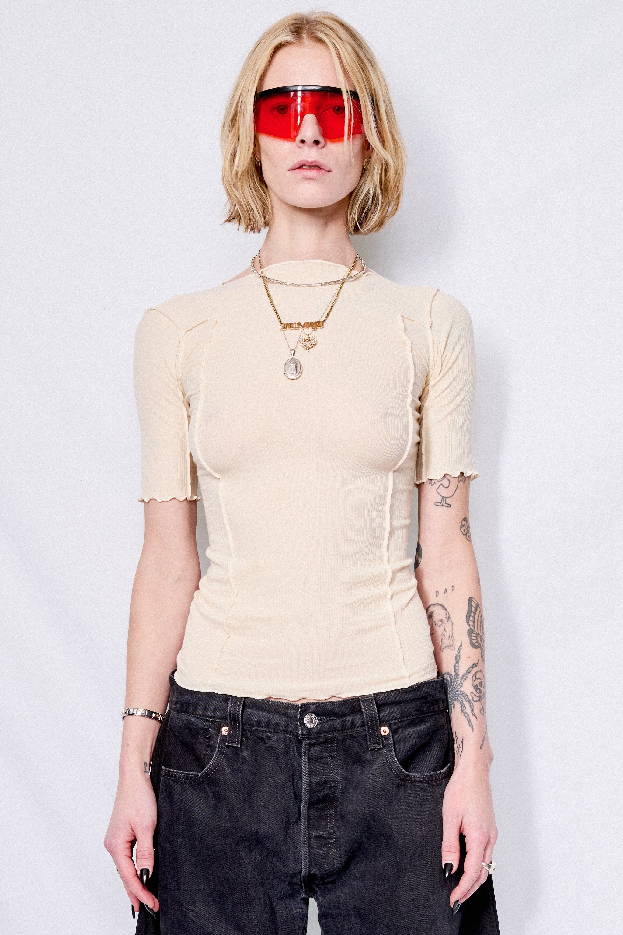 BASERANGE OMATO 3/4 TEE Sサイズ Omato 3/4 Tee Shirt in Assortment | Fine organic cotton rib