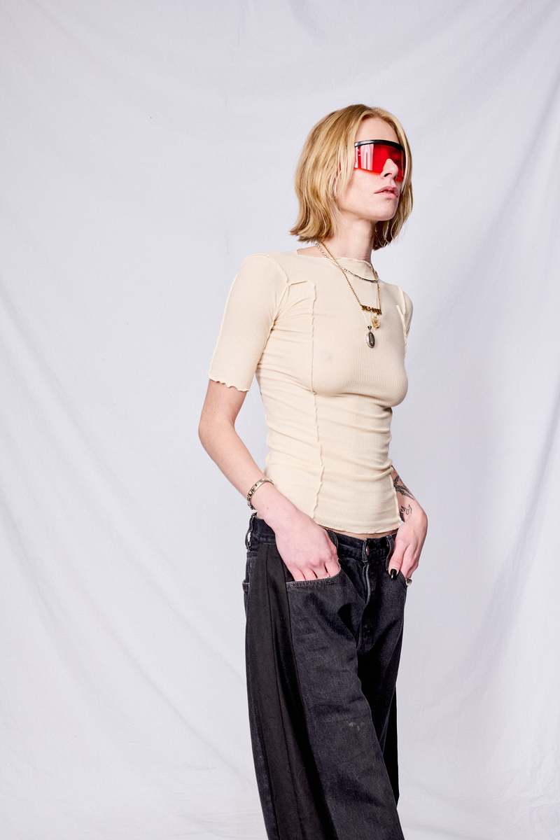 Baserange Omato 3/4 Rib T-Shirt - Off White | Garmentory