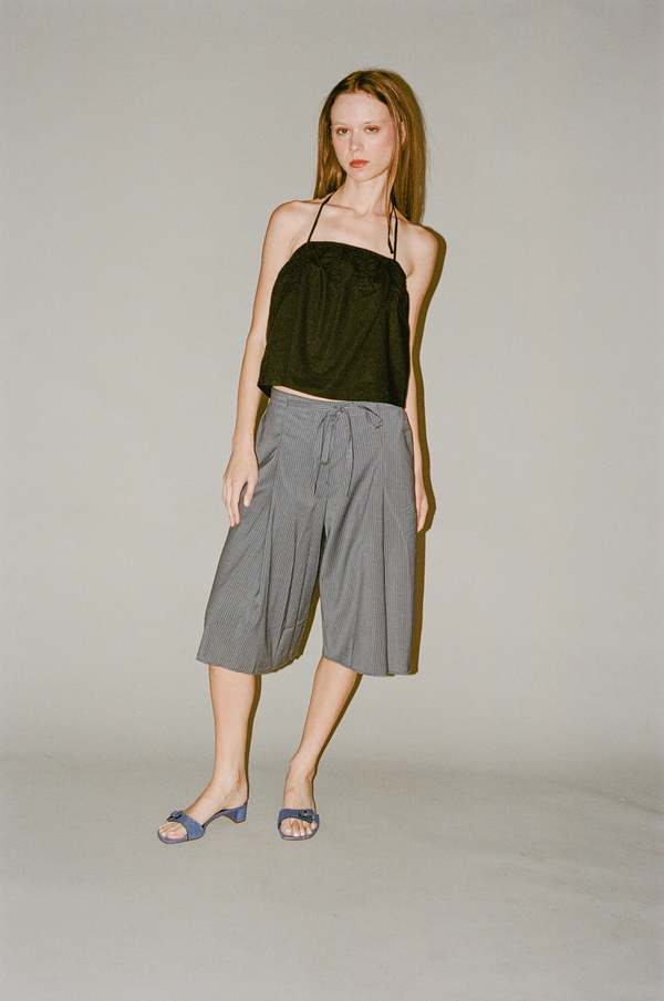 Deiji Studios Wool Shorts - Navy Stripe Deiji Studios Wool Shorts - Navy Stripe
