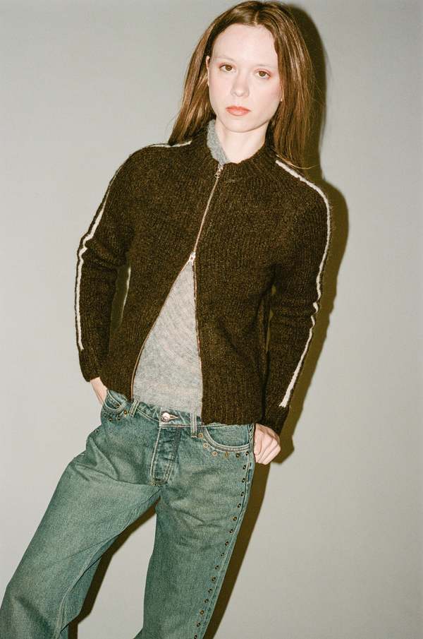 Paloma Wool Grand Slam Zip Sweater - Brown | Garmentory