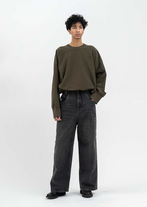 Hed Mayner X Reebok Crewneck Sweater - Army Green | Garmentory