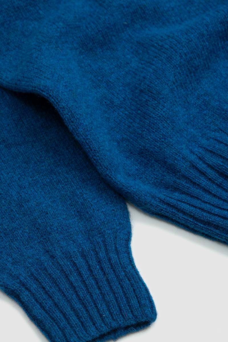 Harley of Scotland 3 Button Henley Neck Closure Sweater - Atlantic Spray