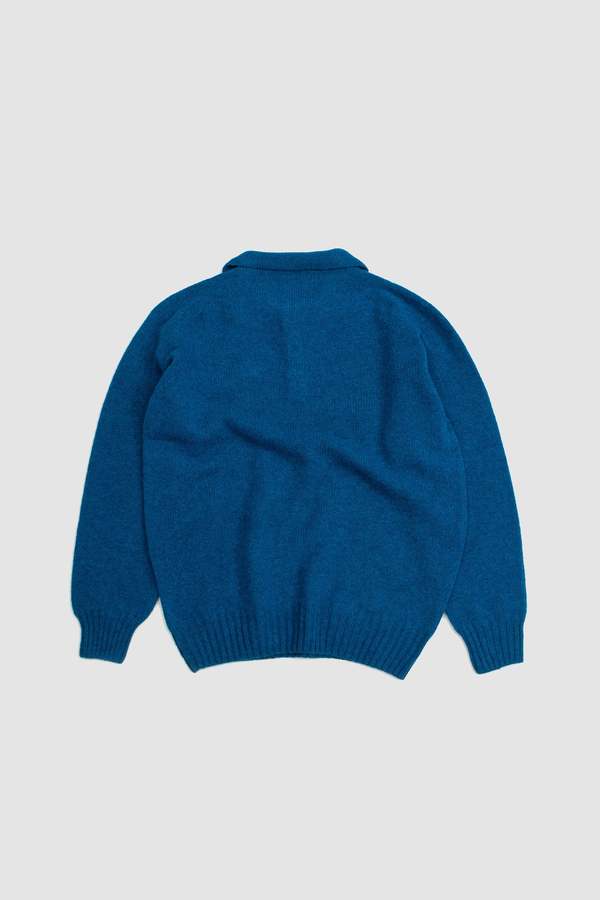Harley of Scotland 3 Button Henley Neck Closure Sweater - Atlantic Spray