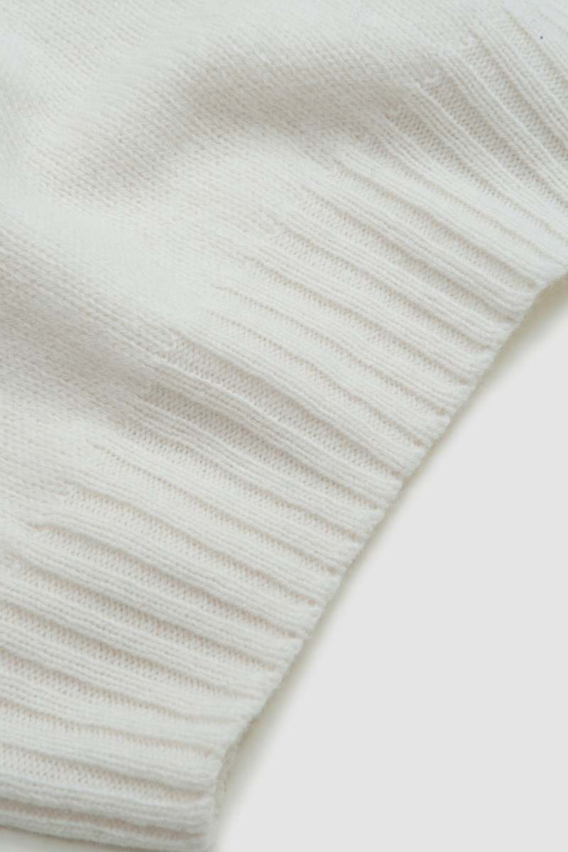 Harley of Scotland 3 Button Henley Neck Closure Sweater - Winter White