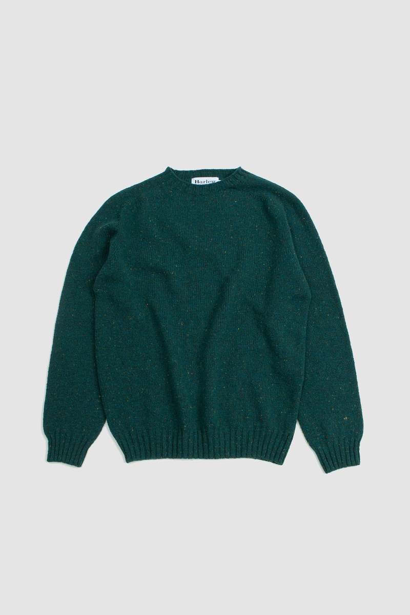 Harley of Scotland Crew Neck Sweater - Solid Colour Canna