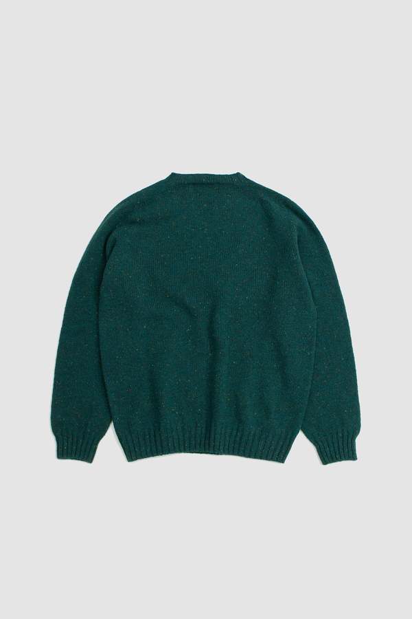 Harley of Scotland Crew Neck Sweater - Solid Colour Canna