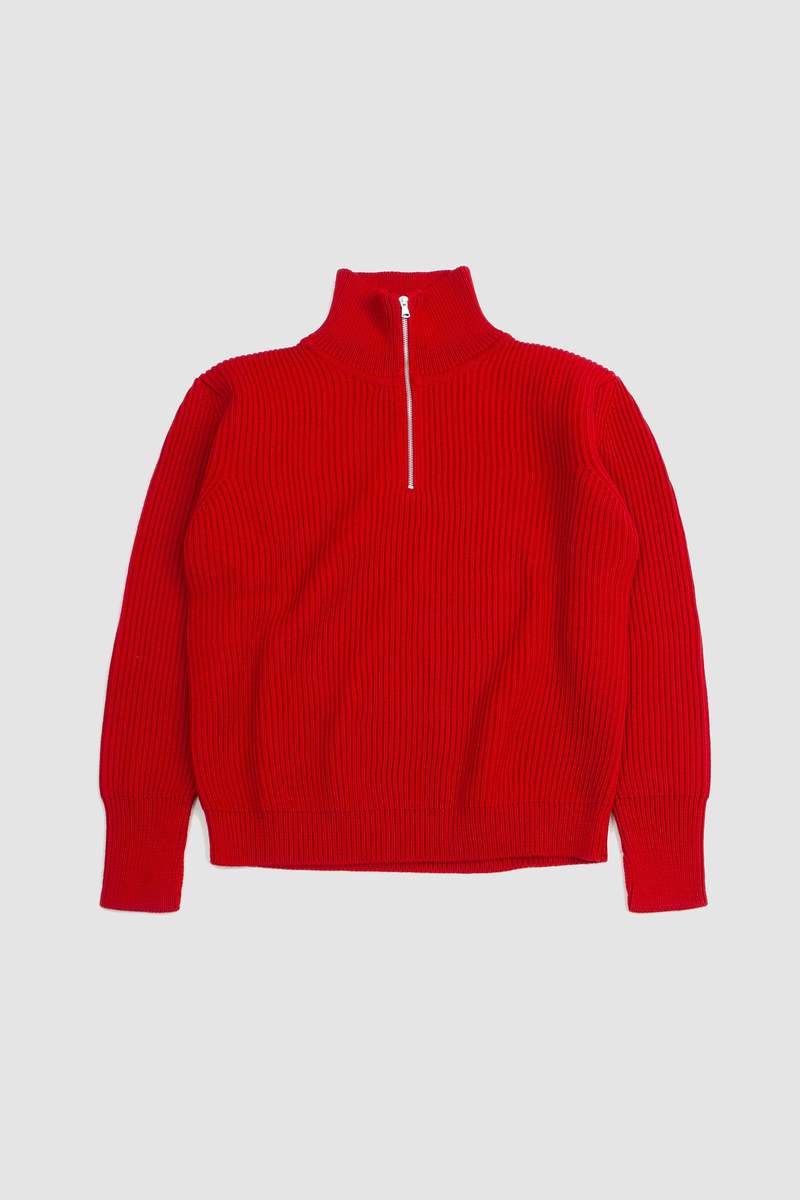 Andersen-Andersen Navy Half-Zip - Red