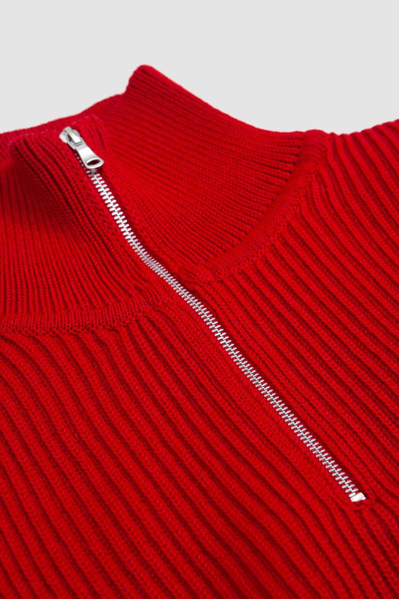 Andersen-Andersen Navy Half-Zip - Red