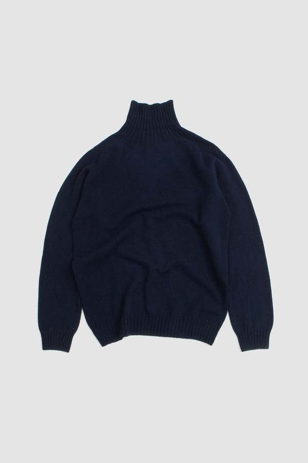 Harley of Scotland Polo Neck Sweater - New Navy | Garmentory Harley of Scotland Polo Neck Sweater - New Navy | Garmentory