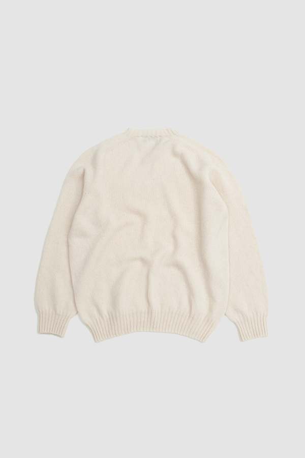 Harley of Scotland Saddle Shoulder Crew Neck Sweater - Cream