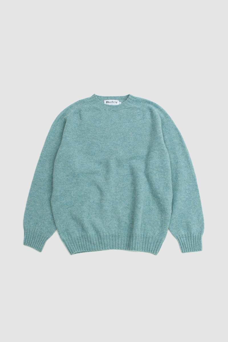 Harley of Scotland Saddle Shoulder Crew Neck Sweater - Fauna