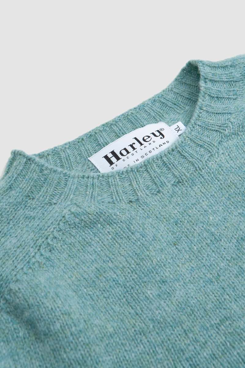 Harley of Scotland Saddle Shoulder Crew Neck Sweater - Fauna