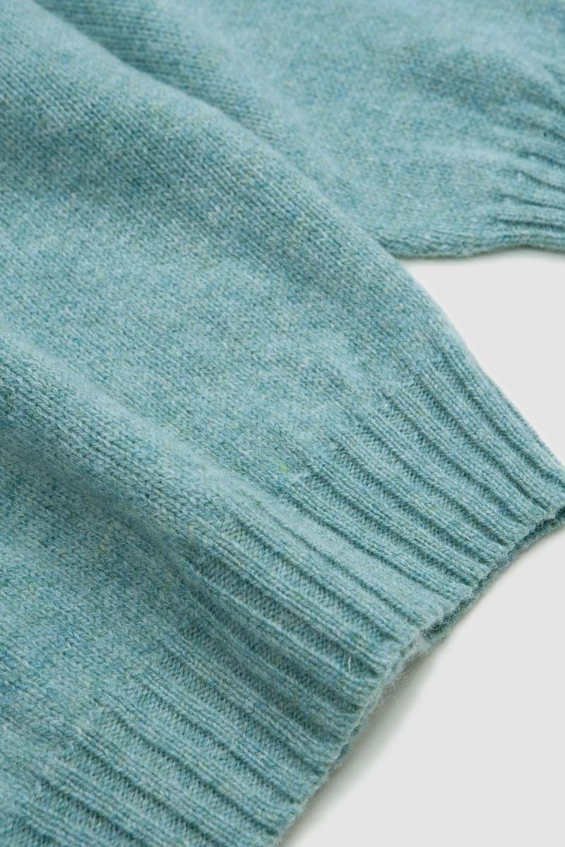 Harley of Scotland Saddle Shoulder Crew Neck Sweater - Fauna