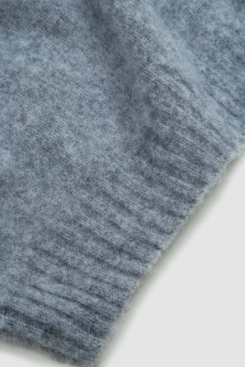Harley of Scotland Shaggy Crew Neck Sweater - Medium Grey