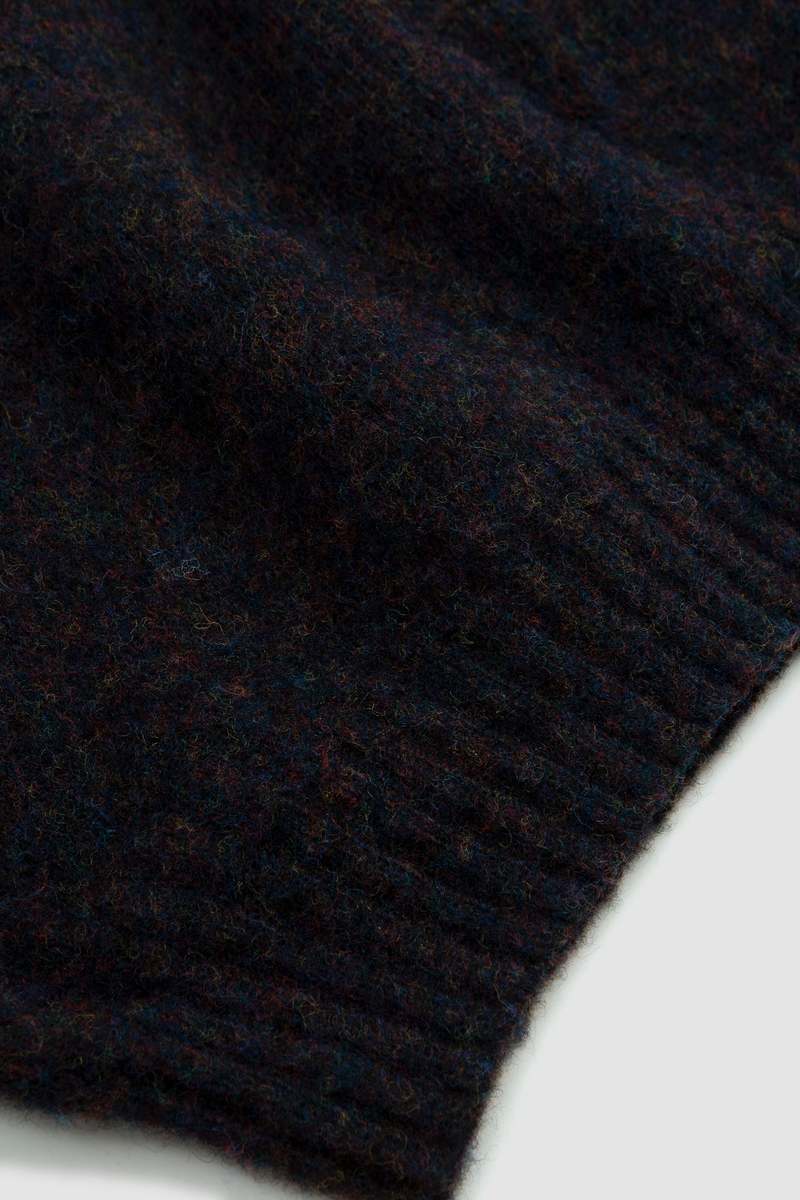 Harley of Scotland Shaggy Crew Neck Sweater - Midnight
