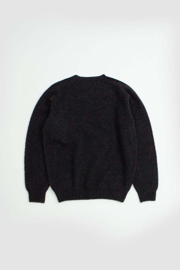Harley of Scotland Shaggy Crew Neck Sweater - Midnight