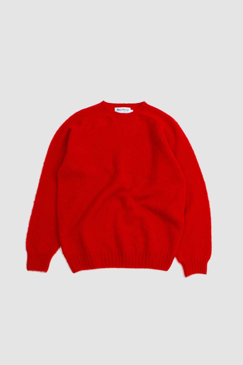 Harley of Scotland Shaggy Crew Neck Sweater - Tudor