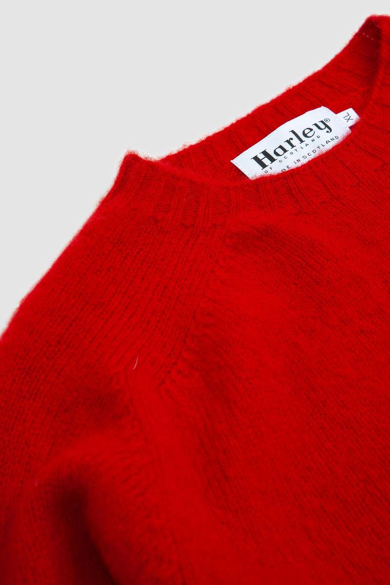 Harley of Scotland Shaggy Crew Neck Sweater - Tudor