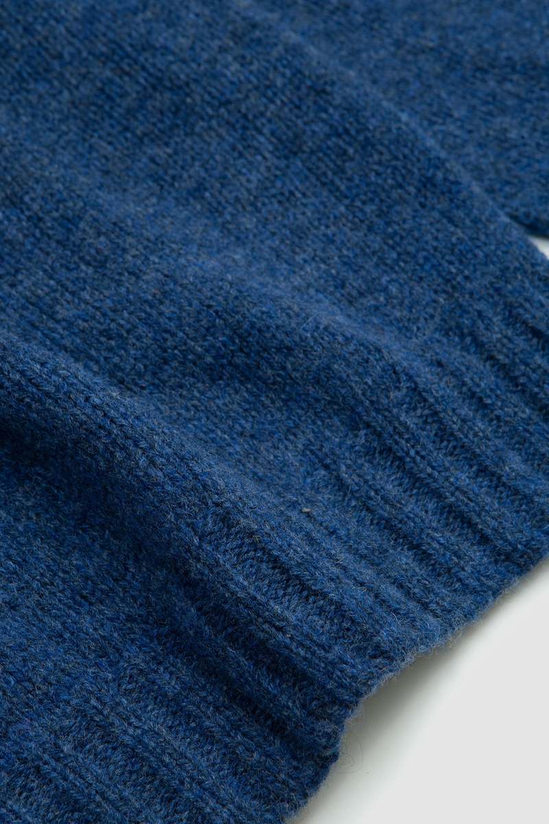 Harley of Scotland Yoke Crew Neck Sweater - Denim/Winter White