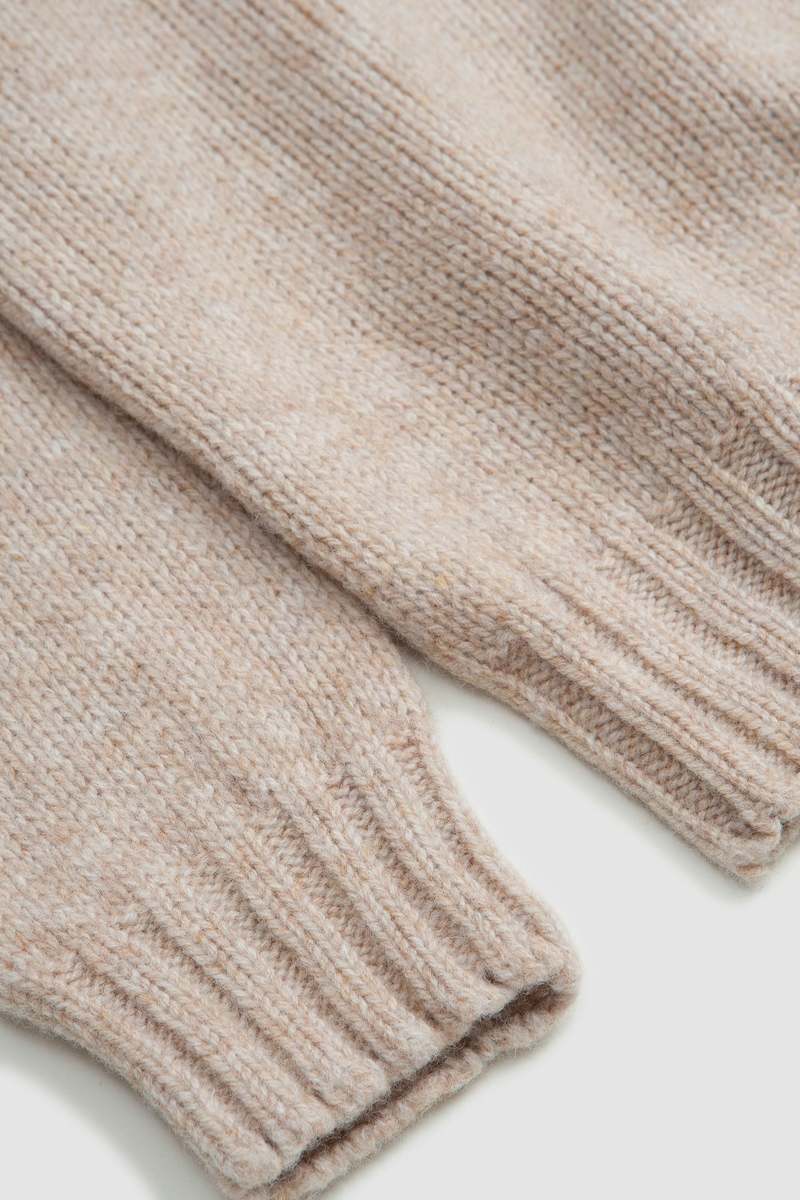 Harley of Scotland Yoke Crew Neck Sweater - Tusk/Smoulder