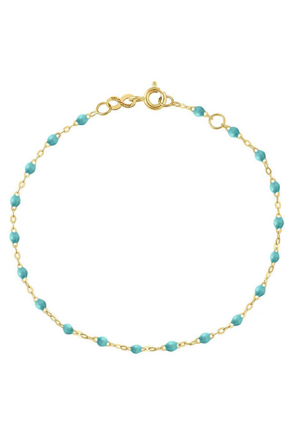 Gigi Clozeau 6.7" Classic Gigi Bracelet - Turquoise Green/Yellow Gold