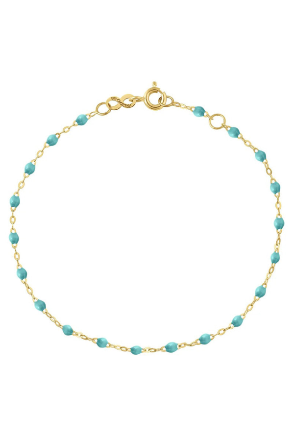 Gigi Clozeau 6.7" Classic Gigi Bracelet - Turquoise Green/Yellow Gold