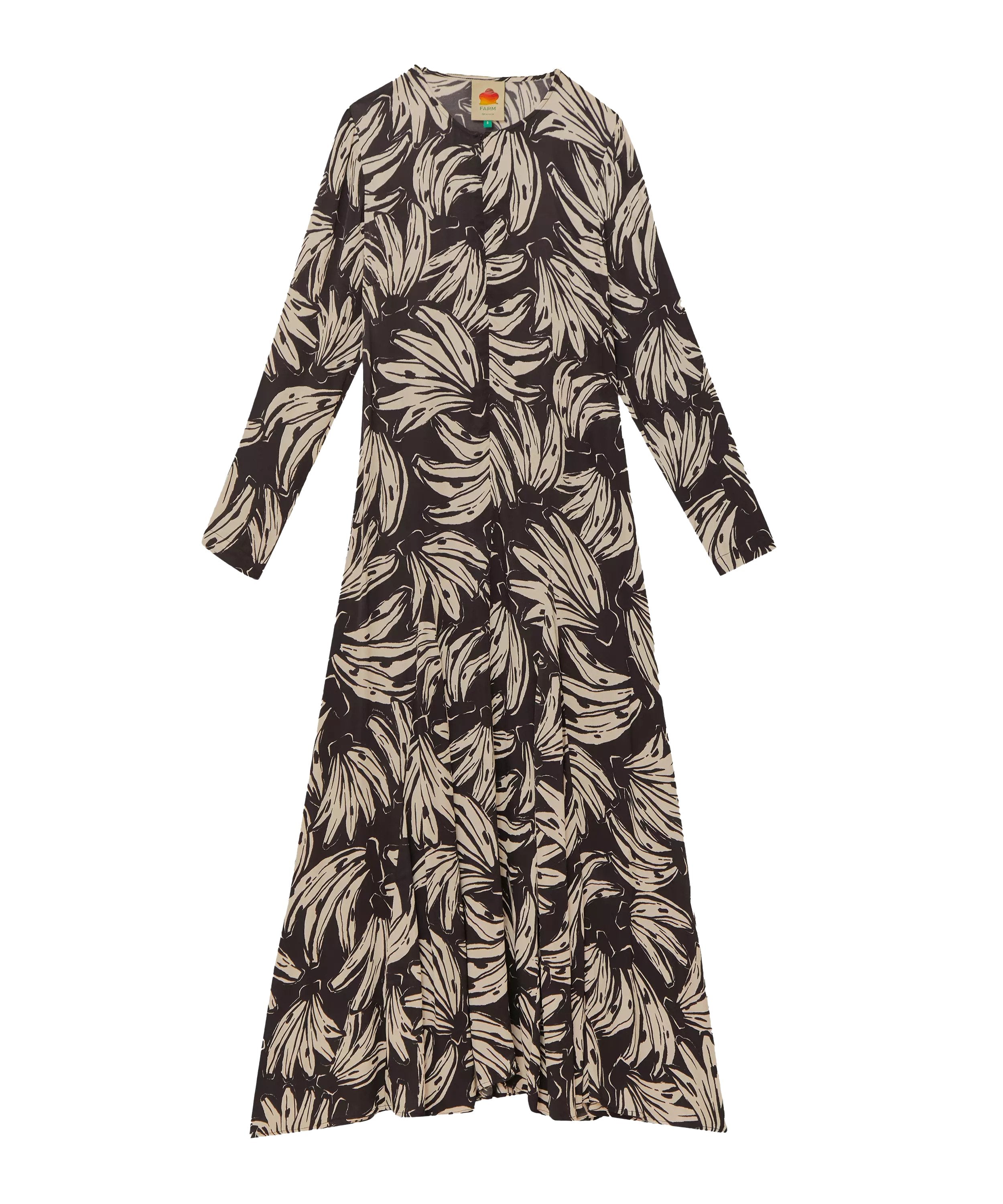 Farm Rio Women's Black Bossa Banana Midi Dress | Xs