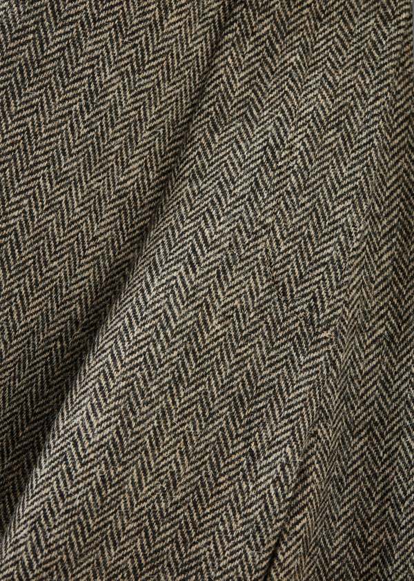 Caramel WOMAN PLEAT TROUSER - HERRINGBONE