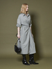 Maison De Ines Tie Wrap Shirts Dress - Khaki Gray - Thumbnail 1