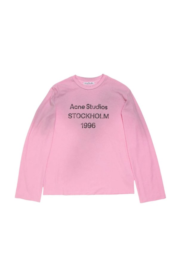 Acne Studios Logo Long Sleeve T-shirt - Cotton Candy Pink | Garmentory