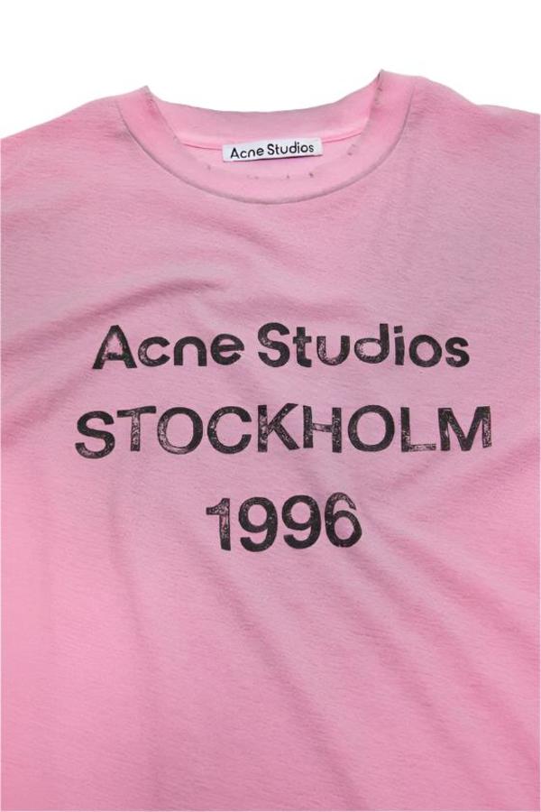 Acne Studios Logo Long Sleeve T-shirt - Cotton Candy Pink | Garmentory