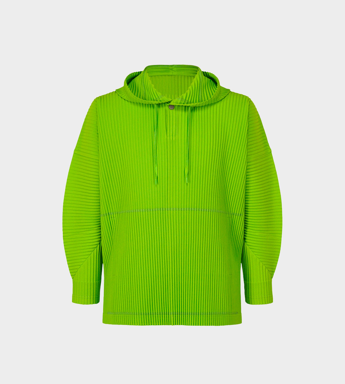 Issey Miyake Pleated MC Hoodie - Yellow Green | Garmentory