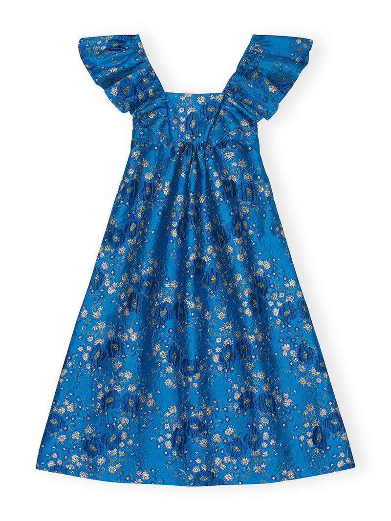 【GANNI】3D Jacquard Rhythm Collar Long Dress/全国送料無料 GANNI 3D Jacquard Rhythm Collar Long Dress | endource