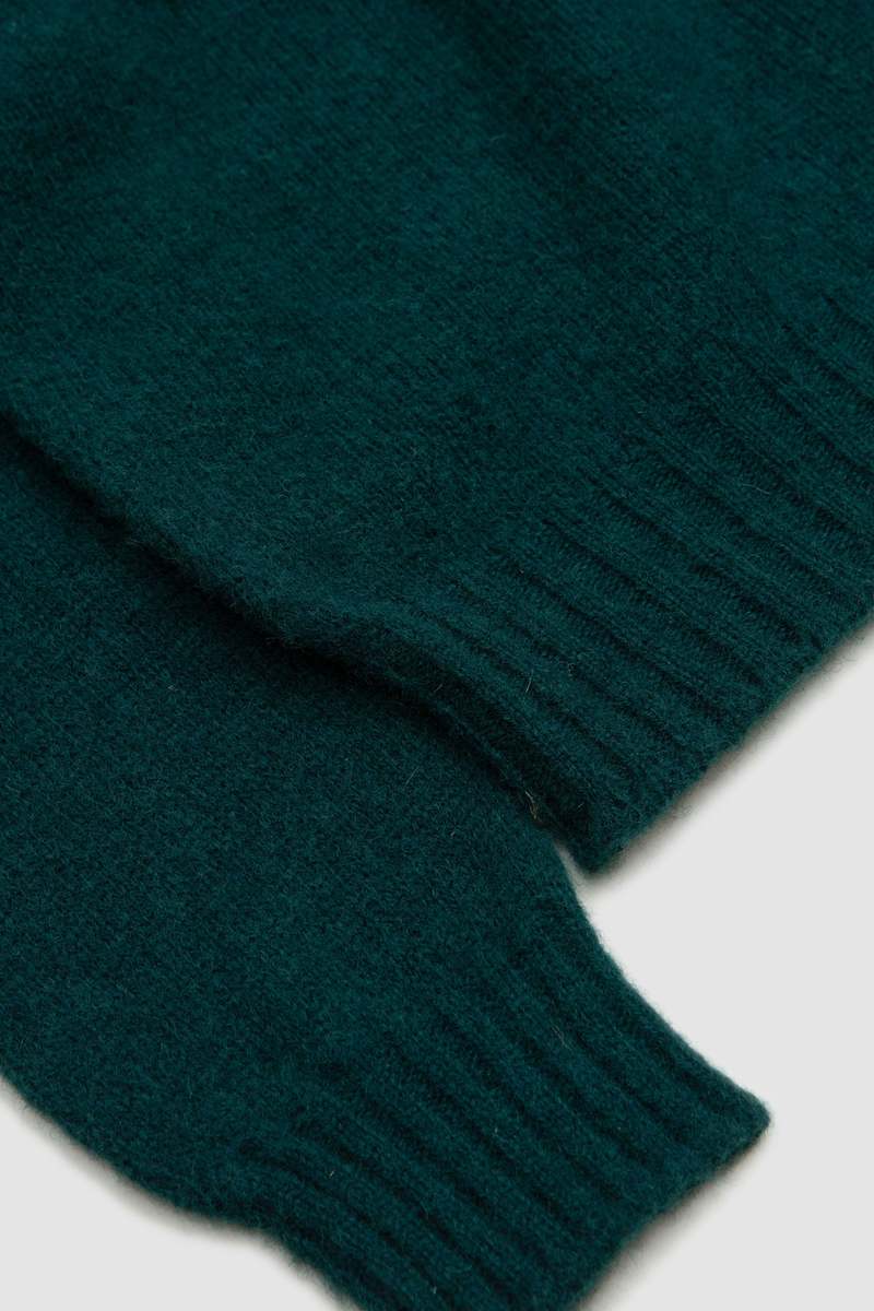 DRAKE'S Shetland Mock Neck Jumper - Forest