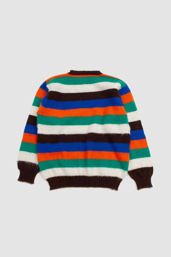 DRAKE'S Striped Brushed Shetland Crew Jumper