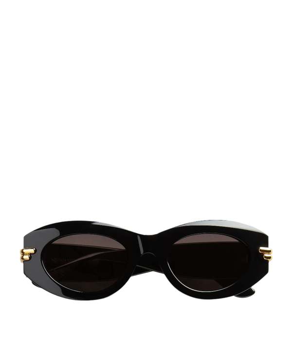 BOTTEGA VENETA Mitre Oval Sunglasses - Black/Grey