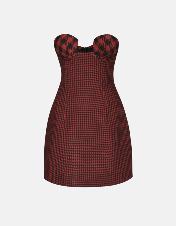 princess polly baby blue dress Sweet Society Red & Black Checkered Bib Collar Mini Dress