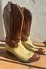 Aquarius Cocktail Vintage Tony Lama Cowboy Boots - Two Tone Cream and Brown - Thumbnail 1